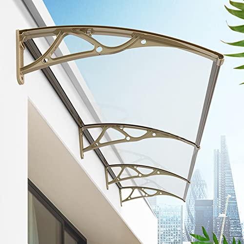 Zhaomi Baldachin Regenschutz,Veranda Bogen Vordächer Vordach,Terrassenmarkise im Freien,Regen-Schnee-UV-Schutz,Modernes Geschwungenes Design,für Garage Fenster Haus Balkon (80x310cm/32 x122)