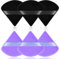 AUAUY 6 PCS Dreieck Makeup Puderquaste, Gesicht Schwämmchen Powder Puff,Waschbar Wiederverwendbar Makeup Sponge, Nass Trocken Make up Werkzeug für Loses Puder oder Foundation Rouge(3Schwarz+3Violett)