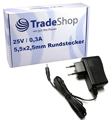 Trade-Shop 25V 0,3A Netzteil/Ladekabel/Ladegerät kompatibel mit Rowenta Air Force Handstaubsauger/EU-Stecker, 5,5x2,5mm Rundstecker