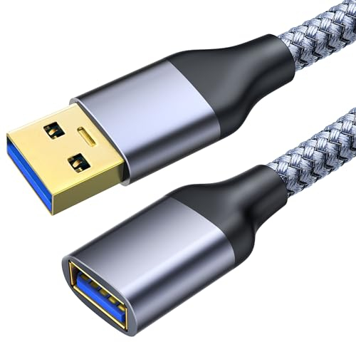 Fannoday Cavo Prolunga USB 3.0, Cavo Estensione Prolunga USB Maschio Femmina, Trasferimento Dati Fino 5Gbps Si Applica a Hub USB, Unità Flash, Mouse, Webcam-0.3M