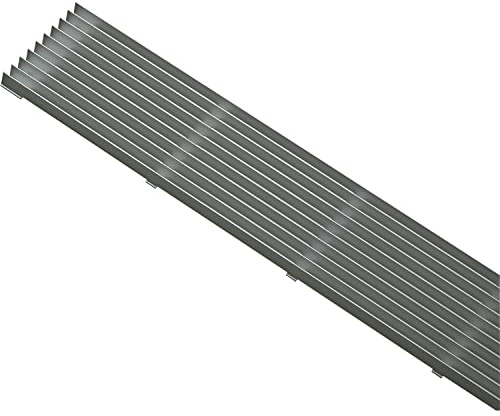 SCHÜCO 100003577 Lüftungsgitter rechteckig 480x84mm, Lüftungsblech Aluminium Natur eloxiert, Silber