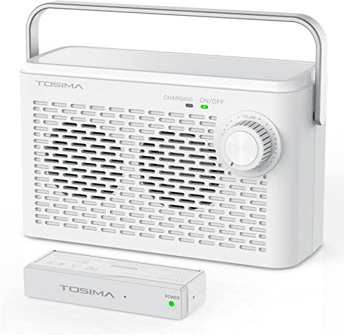 Tosima TV-8000W Wireless TV Speakers for Hard of Hearing, Portable TV Soundbox, Seniors Hearing Assistance Speaker for TV with Headphone Jack