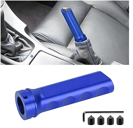JNNJ Funda de Freno de Mano de Aluminio de Coche, Protector Funda para Freno de Mano de Automóvil, Cubierta de Agarre de Freno de Mano Universal Accesorios para Vehículos SUV Camiones(Azul)