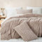 Nayoroom Plüsch Bettwäsche 135x200 4teilig Braun Winter Warme Flauschig Fleece Bettbezug und Kissenbezug 80x80 cm Oeko-Tex Zertifiziert Super Weich Winterbettwäsche Set Reißverschluss