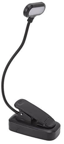 Acouto LED-Leselampe Zum Anklippen, 3-stufige Helligkeit, Augenschutz, Batteriebetrieben, 360 Grad Verstellbar, Tragbares Buch-Nachtlicht für Heimreisen, mit Flexiblem Hals, Geeignet