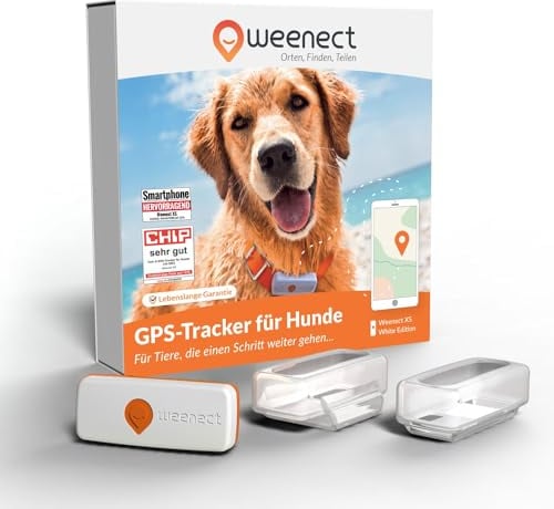Weenect XS für Hunde - Mini GPS-Tracker für Hunde | GPS-Tracking in Echtzeit | Kleinstes Modell auf dem Markt | Abonnement | Wasserdicht
