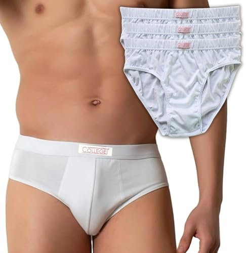 Slip Uomo in Puro Cotone Jersey Premium Traspirante Prodotte in Italia Anallergiche Testate Contro i Cattivi odori Made in Italy 12/6/3 Pezzi (XXL, 3pz Bianco)