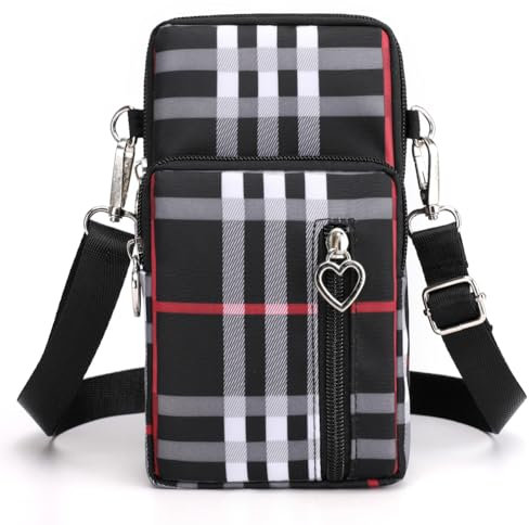 DuoLmi Umhängetasche Damen Klein, Crossbody Tasche für Damen, Nylon Handy Mini-Tasche Kleine Schultertasche Multifunktionale Handytasche, Handytasche zum Umhängen Damen