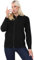 STAR FASHION Women's Cable Knit Zip Through Jumper Long Sleeve Cardigan Ladies Collared Neck Knitwear Zipper Cardigan 2 Pockets Pullover Black 20-22