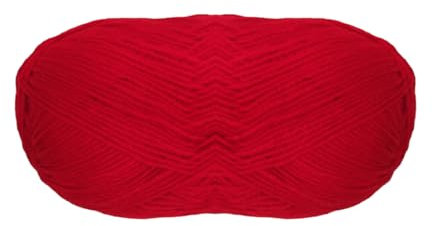 Gomitolo di Lana Fine (100 gr - 365 metri) per Uncinetto e Lavoro a Maglia, Acrilica (1, Rosso)