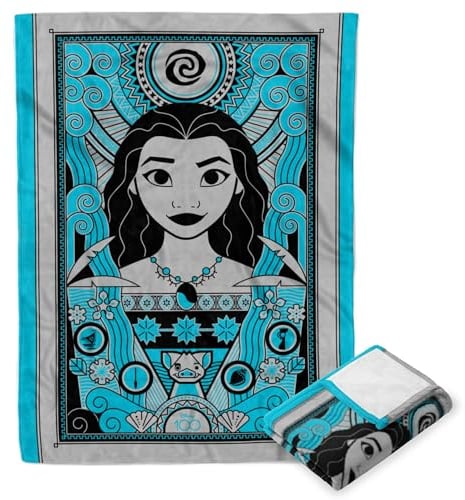 Northwest Disney 100 Silk Touch Überwurfdecke, 152,4 x 203,2 cm, Art Deco Moana
