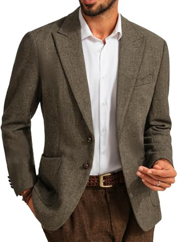 PJ PAUL JONES Sakko Chaqueta de traje para hombre de corte regular de lana Tweed British Blazer moderna para hombre