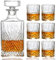 Joric Whiskey Decanter 7pcs,700ml/24oz Whisky Shaker and Whisky Glass Set, 1 Glass Decanter Set with 6 Whisky Glasses, Men's Whisky Shaker Set Standard Foam Box