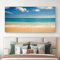 Moderne Kunst Wanddekoration Meereslandschaft Kunst Wandplakat Druck Gemälde Leinwand Blaues Meer Weißer Strand Bilder für Wohnzimmer Hotel 80x180cm/32x71Zoll Mit Rahmen