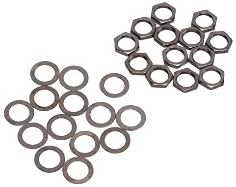Tbest Muttern-Unterlegscheiben-Set, E-Bass-Buchse, Instrumentenbuchse, Steckverbinder, Muttern und Schrauben, Sortimentsset, Befestigungselemente für E-Gitarre, Bass, M9-Innengewinde