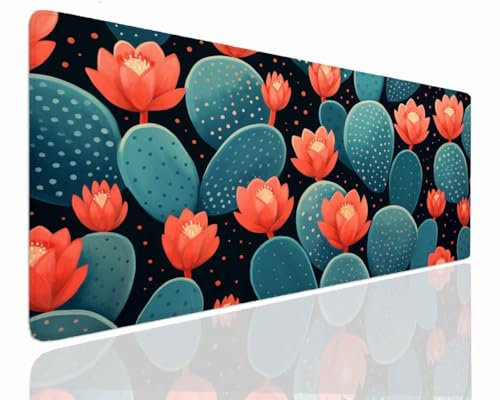 Tapis de Souris de Jeu 900x500x4mm Tapis Souris XXL Gamer Grand Tapis de Souris Fashions sous Main Bureau Antidérapant étanche, Tapis Souris Gamer à Bords Cousus pour Jeux, Ordinateur, PC J-334