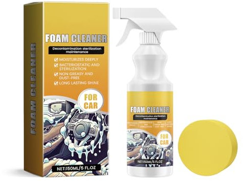 Nettoyant Intérieur Voiture avec Effet en Profondeur, , Mousse Nettoyage Voiture, Protecteur Plastiques, Détachant Tissus, Cleaner Kit de Produit Nettoyage Voiture Interieur et Entretien Cuir, 01