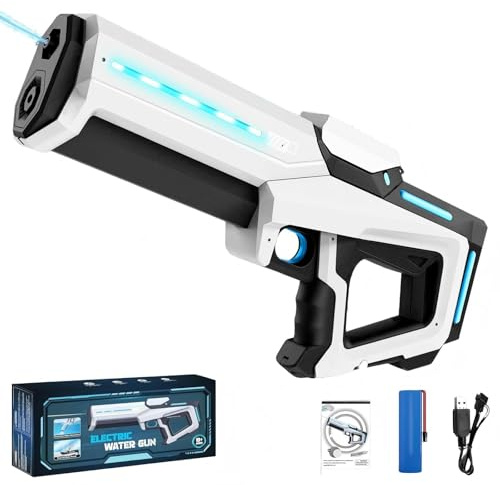 Pistolas de Agua Eléctrica,Pistola de Agua con Fogonazo y Retroceso | Largo Alcance,pistola de agua potente para Adultos y Niños para Piscinas,Playas,Summer Party Toys