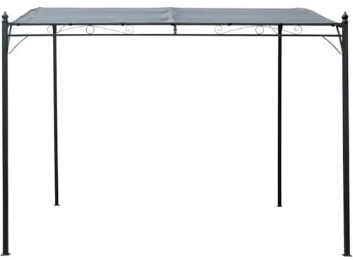 Habitat et Jardin Pergola adossée inclinée en métal - 3 x 2.5 m - Gris