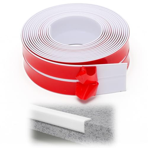 2 x 2 cm x 8 m, battiscopa flessibili flessibili, autoadesivi, rotolo impermeabile, facile da tagliare, per porte, finestre, pareti, cucina, ideale per fai da te e ristrutturazioni