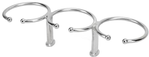 Boat Triple Ring Cup Holder 316 Stainless Steel Polished Finish Open Design High Stability Marine Drink Holder for Yacht Truck Car Apartment RV