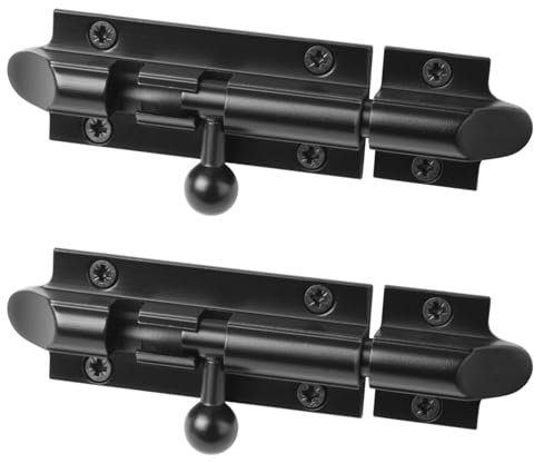 HANDLEZONE® 2 Pack Bell Shaped Premium Sliding Door Bolt, Sturdy Lock Barrel Bolt Perfect for Securing Internal Doors in Bedrooms, Bathrooms, Cupboards - 75x32mm - Black Matt