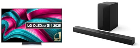 LG OLED65C55LA 65-Inch OLEDevo AI 4K UHD Smart TV bundle US60T Bluetooth Soundbar 3.1 channel, 340W