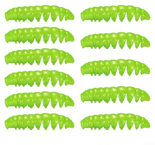 Lot de 11 appâts souples en TPR Segment Body Poor Worm pour une pêche efficace en eau douce et salée du bar et de la truite (rose)