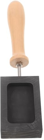 Healifty Graphite Mold for Metal Casting Ingot Melting Molds Wooden Handle Casting Tool for Necklaces Bracelets Earrings