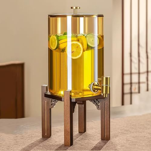 TT-YEC Fontaine À Eau avec Robinet Anti-Fuite, Distributeur De Boissons Grande Capacité À Large Ouverture, Distributeur De Boissons Froides en Verre Haute Transparence, 3,5/5/7 L,5l b