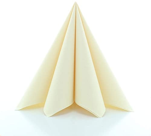Sovie HORECA Serviette in Creme aus Linclass® Airlaid, hochwertige Einwegservietten, ideal für Hochzeiten & Partys, 40 x 40 cm, 50 Stück