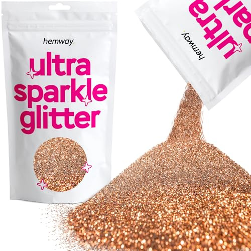 Hemway Ultra Sparkle Glitter Bronze Brown 100g | Glitter for Arts & Craft, Makeup, Nail Art, Crafting, Card Making, Sparkle Decoration