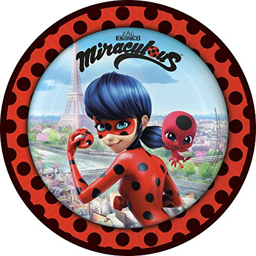 amscan Ladybug-Papierteller Kindergeburtstag 8 Stück bunt 23cm