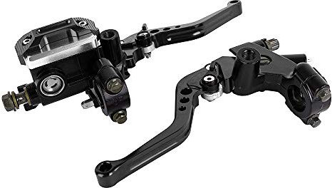 Manijas de la bomba de freno de la motocicleta de 22m m Kit de palanca de depósito maestro del cilindro hidráulico Para Kawasaki para Yamaha Scooter moto de deporte (Negro)