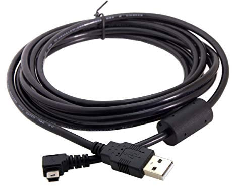 chenyang Câble mini USB USB 2.0 vers Mini USB-B 5 broches, câble d'extension de données coudé à gauche à 90 degrés 3.0m