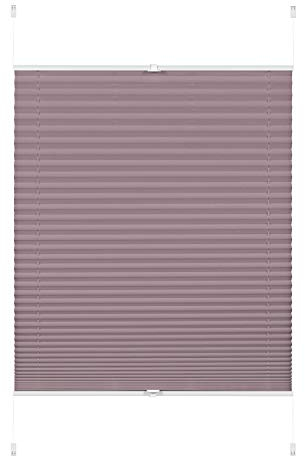 GARDINIA Plissee ohne Bohren, Zum Klemmen, Blickdicht, Falt-Rollo zur Verdunklung, Sichtschutz, Verstellbar von 6 mm - 30 mm, Greta, Perlmuttrosa, 70 x 130 cm