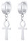 XUANPAI Edelstahl Cool Clip Ohrringe Piercing Edelstahl Ankh Kreuz Charme Baumeln Klappbare Ohrstecker für Männer Frauen Teen Gilrs Boys, Splitter
