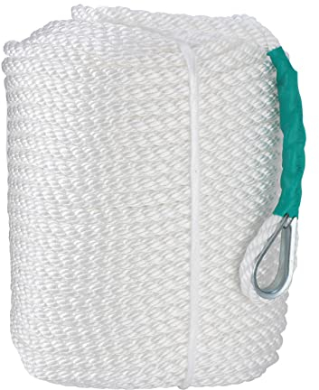 CarBole Tauwerk für Boote,Bootsseil,Nylon Seil,1/2 x300' (12mm*91m),Dock Line Rope 12mm 2653KG (5850LB) Festmacherleine,Camp Seil,Weit verbreitet im Camping und Bootfahren im Freien