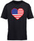 Hippowarehouse Heart Shaped USA Flag Kids Children's Short Sleeve t-Shirt Black