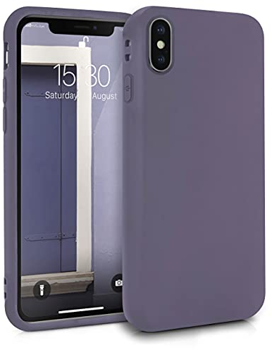 MyGadget Hülle kompatibel mit iPhone XS Max - robuste Schutzhülle TPU Case Slim Silikonhülle Back Cover Kratzfest Handyhülle matt Lila [ dunkel ]
