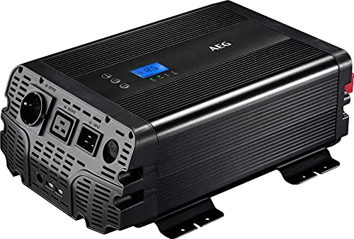 AEG Automotive Sinus-Spannungswandler 1500 W, 12 V DC auf 230 V AC, mit App-Steuerung, Netzvorrangschaltung, Lüftersteuerung, Wechselrichter Inverter