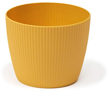 SimplyTheBest Blumentopf Kräuterpflanztopf Magnolie Pulli | Ø 14 cm | Fensterbankhalter Balkon Garten Container | Organizer Box Dekor | Mix! Match! Spielen! (Senf)