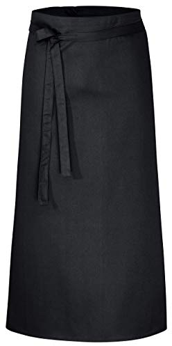 DESERMO Premium Vorbinder 100cm x 100cm (L X B) - Hochwertige Profi-Schürze für Frau und Mann - Innovative Mischung aus Baumwolle und Polyester - 220g/m² (Schwarz)