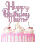 Happy Birthday Mum Cake Topper Glitter Party Favour Party Decoration Cake Toppers (BABY PINK)