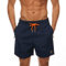 JustSun Badeshorts Herren Badehose Männer Schwimmhose Schnelltrocknend Boardshorts Strandshorts Beachshorts mit Reissverschlusstasche Dunkelblau M