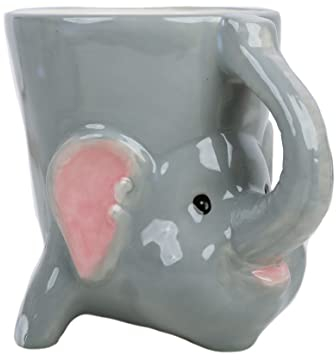 Servette Home Kaffeetasse aus Keramik, 284 ml, Tierbecher, Elefant