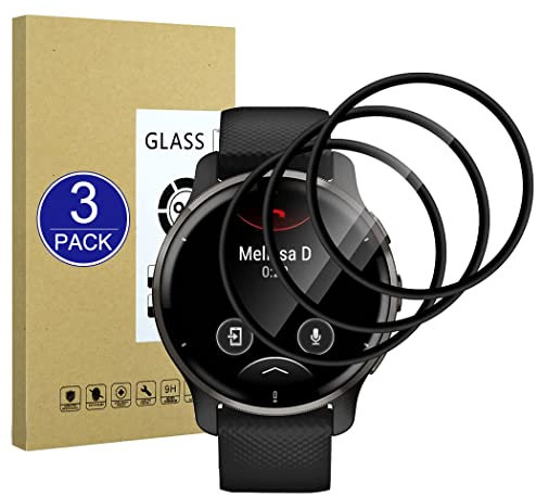X-Dision [3 Pezzi] Pellicola Protettiva Compatibile con Garmin Venu 2 Plus,[Resistente ai Graffi, Alta Definizione][3D Curved Full Cover] Pellicola Protettiva per Garmin Venu 2 Plus