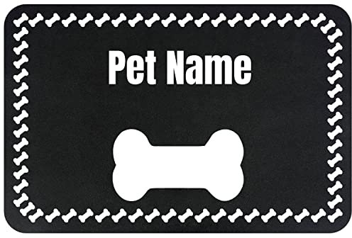 JMIPET Tapis de nourriture personnalisé pour chien avec nom personnalisé - Imperméable et facile à nettoyer - Tapis de table antidérapant pour chat