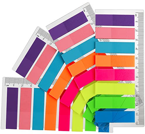 640Pcs Neon Small Index Flags, FANDAMEI Plastic Index Tabs as Revision Tabs Page Marker File Tabs, 8 Colors of Book Tags Stickers Thin Sticky Notes in School Office, Multicolour Index Notes Tabs Flags