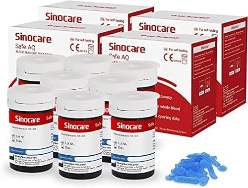 Blutzuckerteststreifen, Teststreifen Blutzucker 200 pcs, Blutzucker Messen nur für sinocare Safe AQ Smart Blutzuckermessgerät (Safe AQ 200pcs Teststreifen)